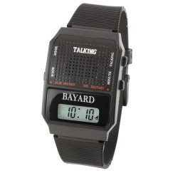 Montre parlante noire haut parleur