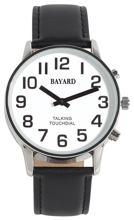 Montre parlante en métal bracelet noir Bayard
