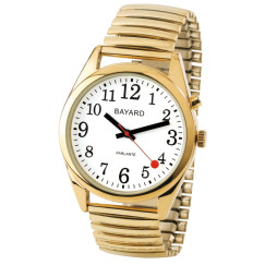 Montre parlante dorée en métal de marque Bayard