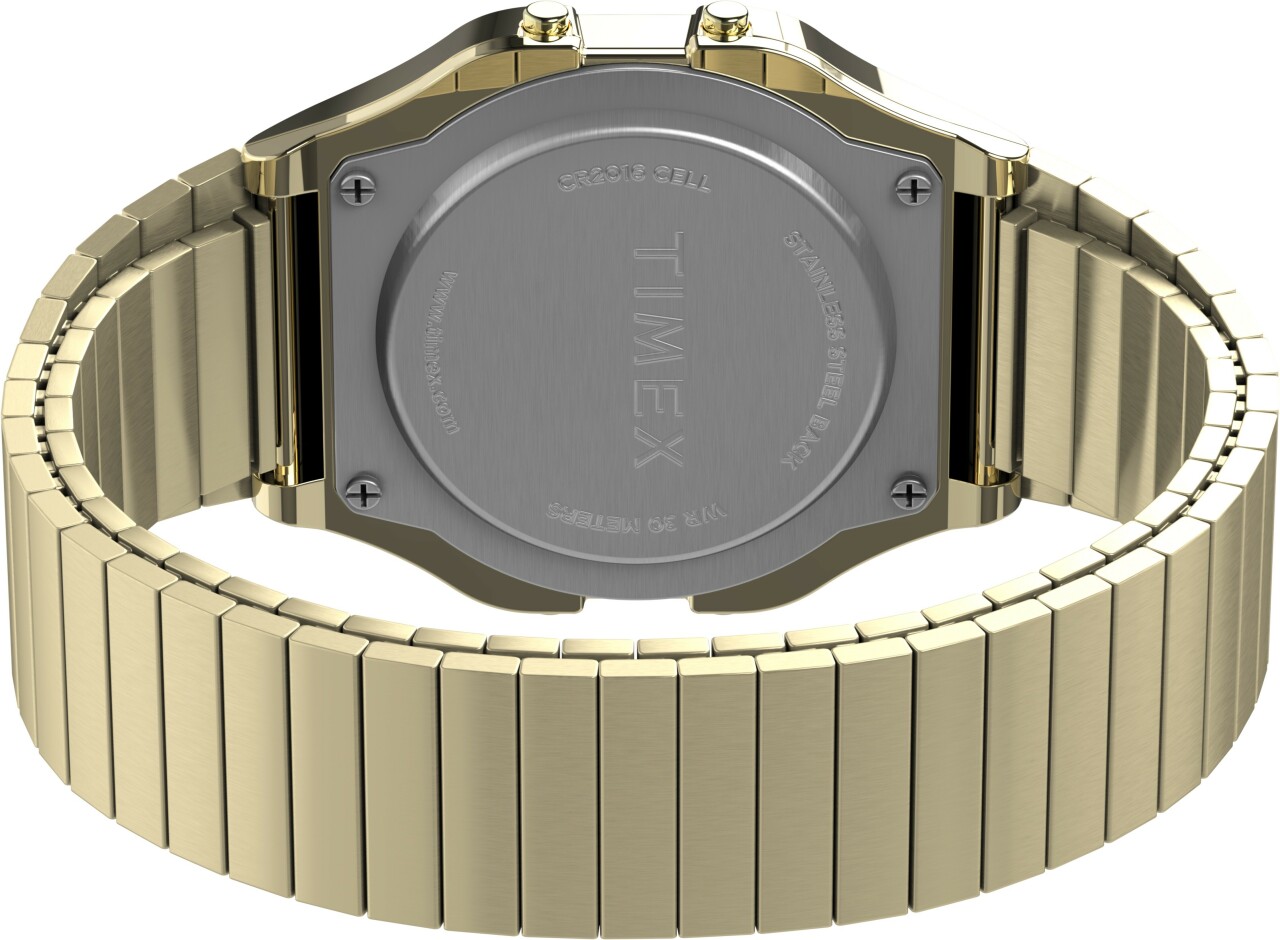 Montre TIMEX Collection T80 bracelet extensible dor&eacute; arri&egrave;re