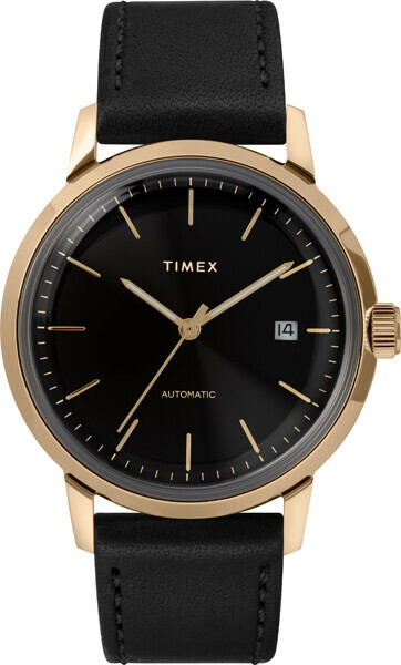 Montre Timex automatique noire &agrave; calendrier Marlin 40 mm