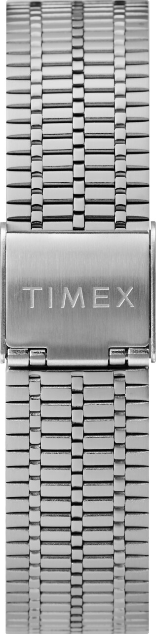 Montre TIMEX Q Reissue lunette tournante bleue-rouge_bracelet