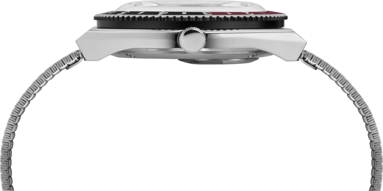 Montre de plong&eacute;e TIMEX Q - Diver couleur argent&eacute;e_profil