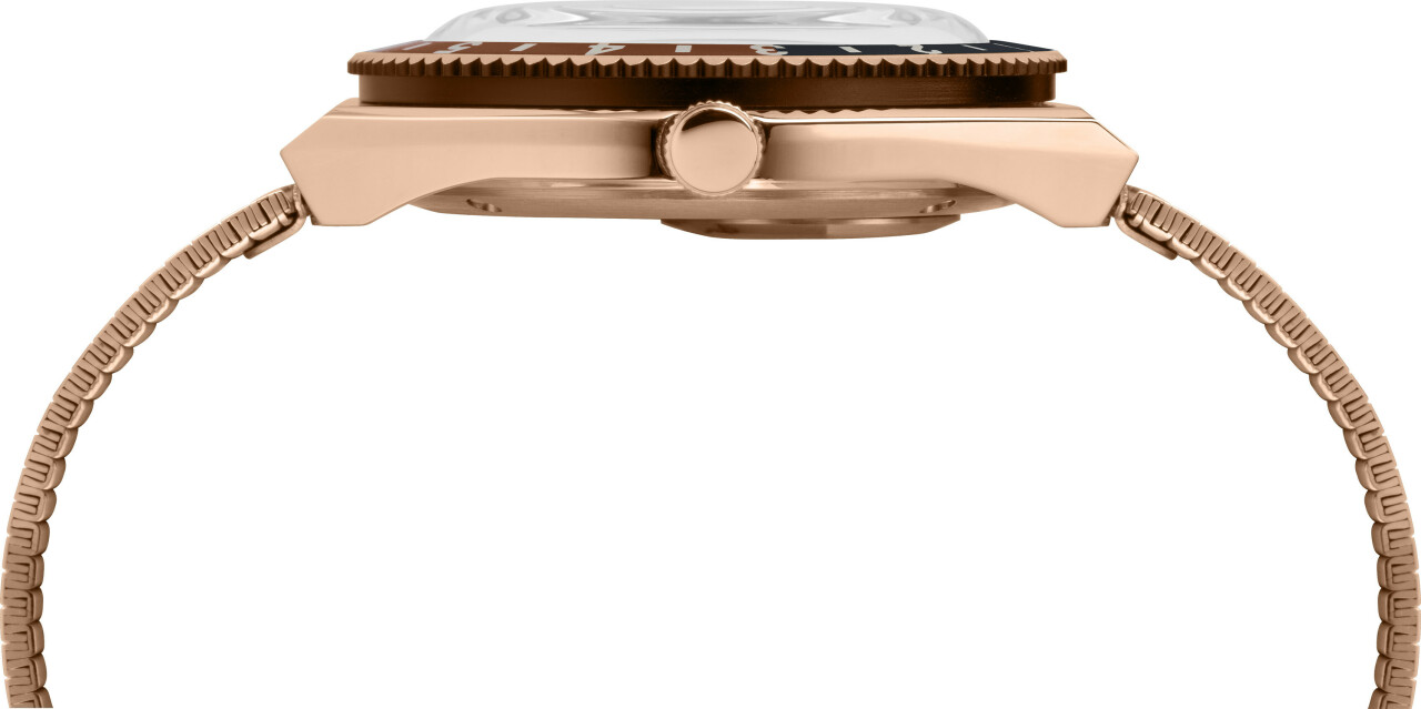 Montre de plong&eacute;e TIMEX Q - Diver couleur dor&eacute;e-rose