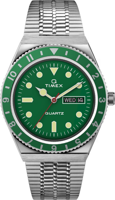 Montre TIMEX Q Diver Inspired verte à calendrier
