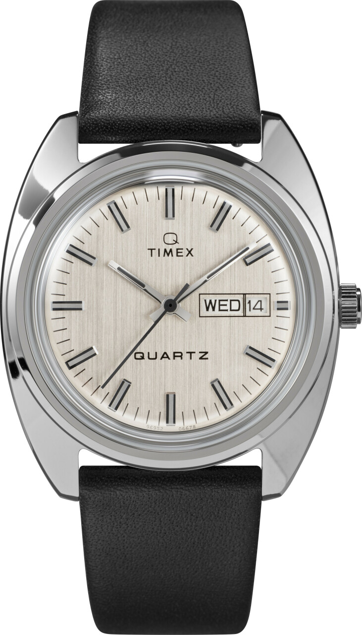 Montre TIMEX 1975 ou 1978 Reissue Day-Date 38 mm argent&eacute;