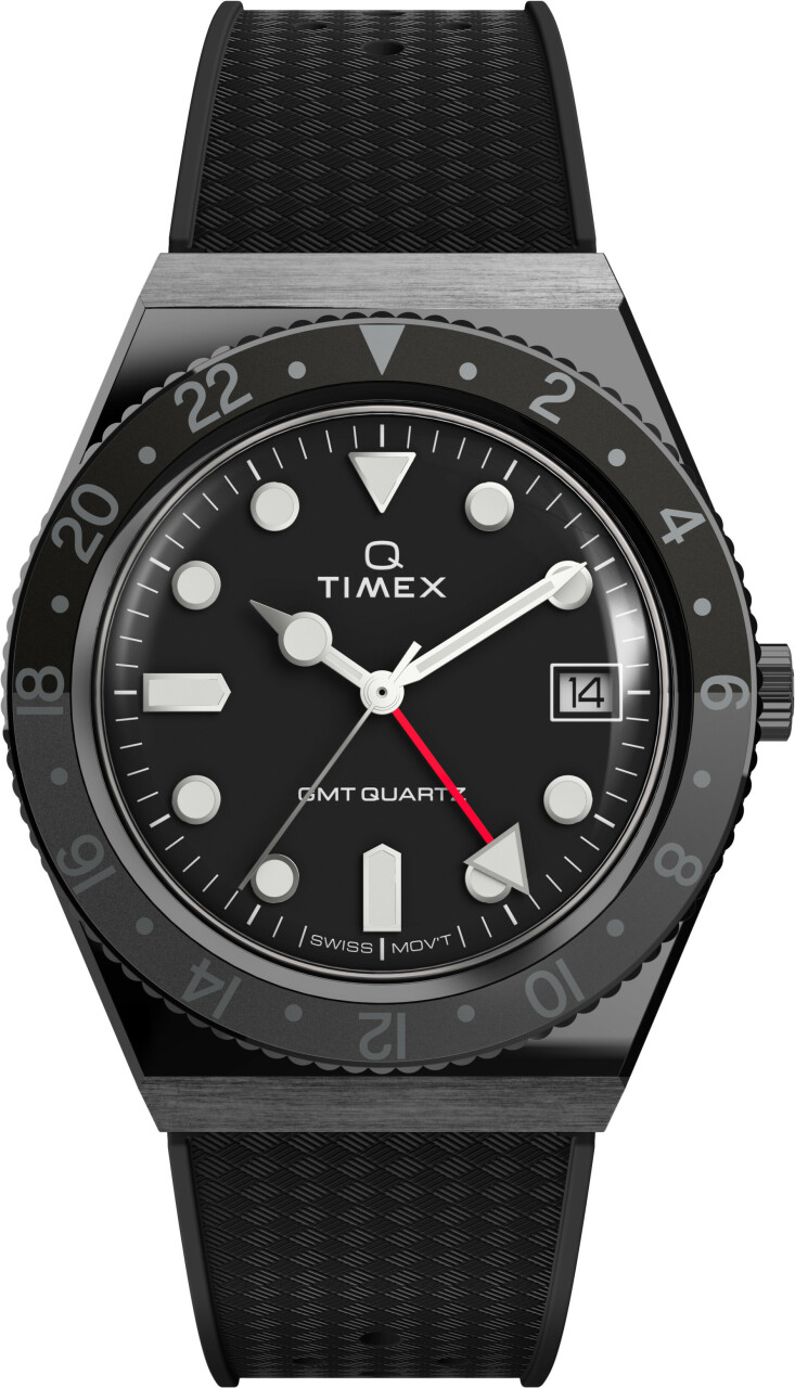 Montre TIMEX noir et gris en acier inoxydable 38 mm