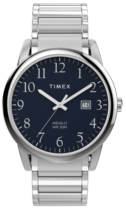 Montre homme TIMEX bracelet acier argenté boitier acier Easy reader 40 mm