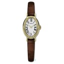 Montre TIMEX Cavatina ovale dor&eacute; bracelet marron 19 mm