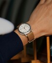 Montre TIMEX en cuir marron boitier acier Weekender 40 mm_au port&eacute;