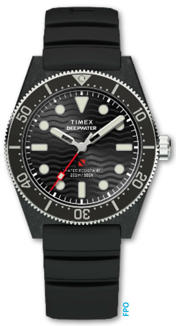 Montre TIMEX Deep Water Reef 43 mm en r&eacute;sine noire
