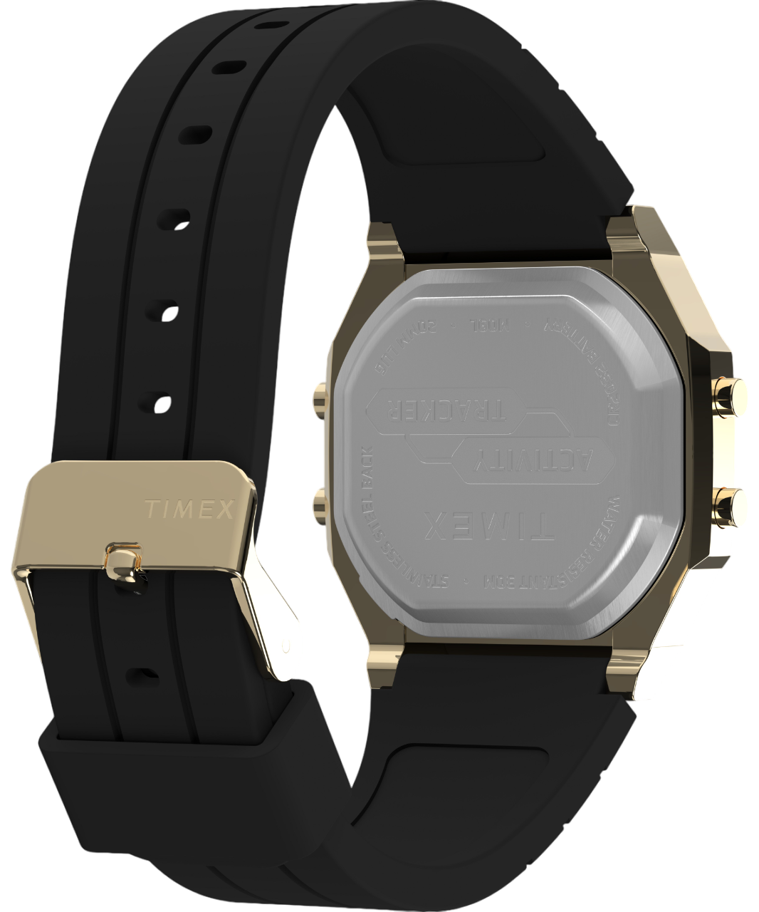 Montre TIMEX Sport Activity Tracker 40 mm dor&eacute; bracelet silicone noir_arriere