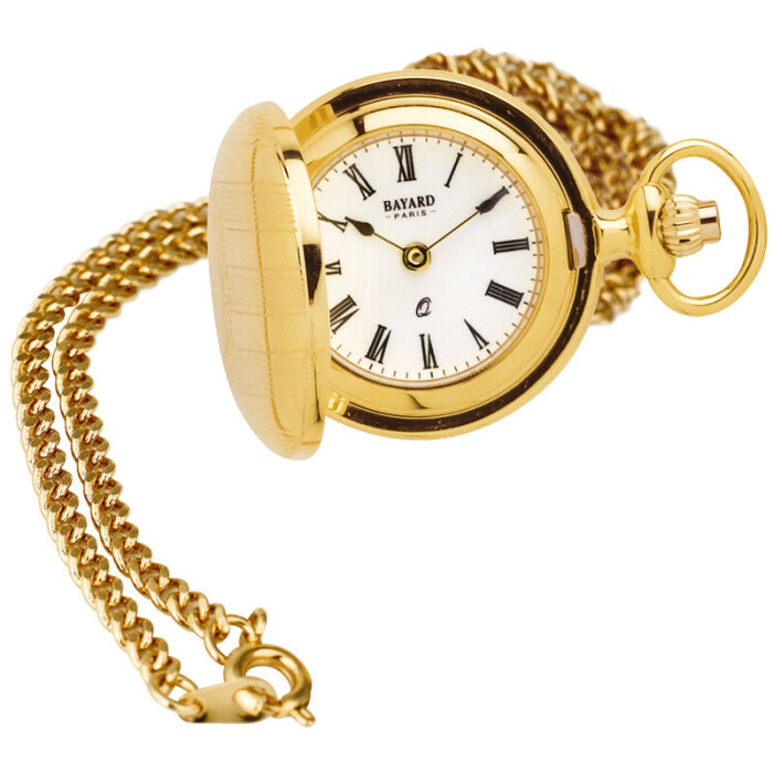 Montre pendentif dorée avec clapet Bayard