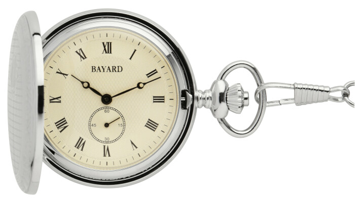 Montre à quartz de poche argentée Bayard