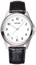 Montre m&eacute;canique bracelet noir boitier argent&eacute; Bayard