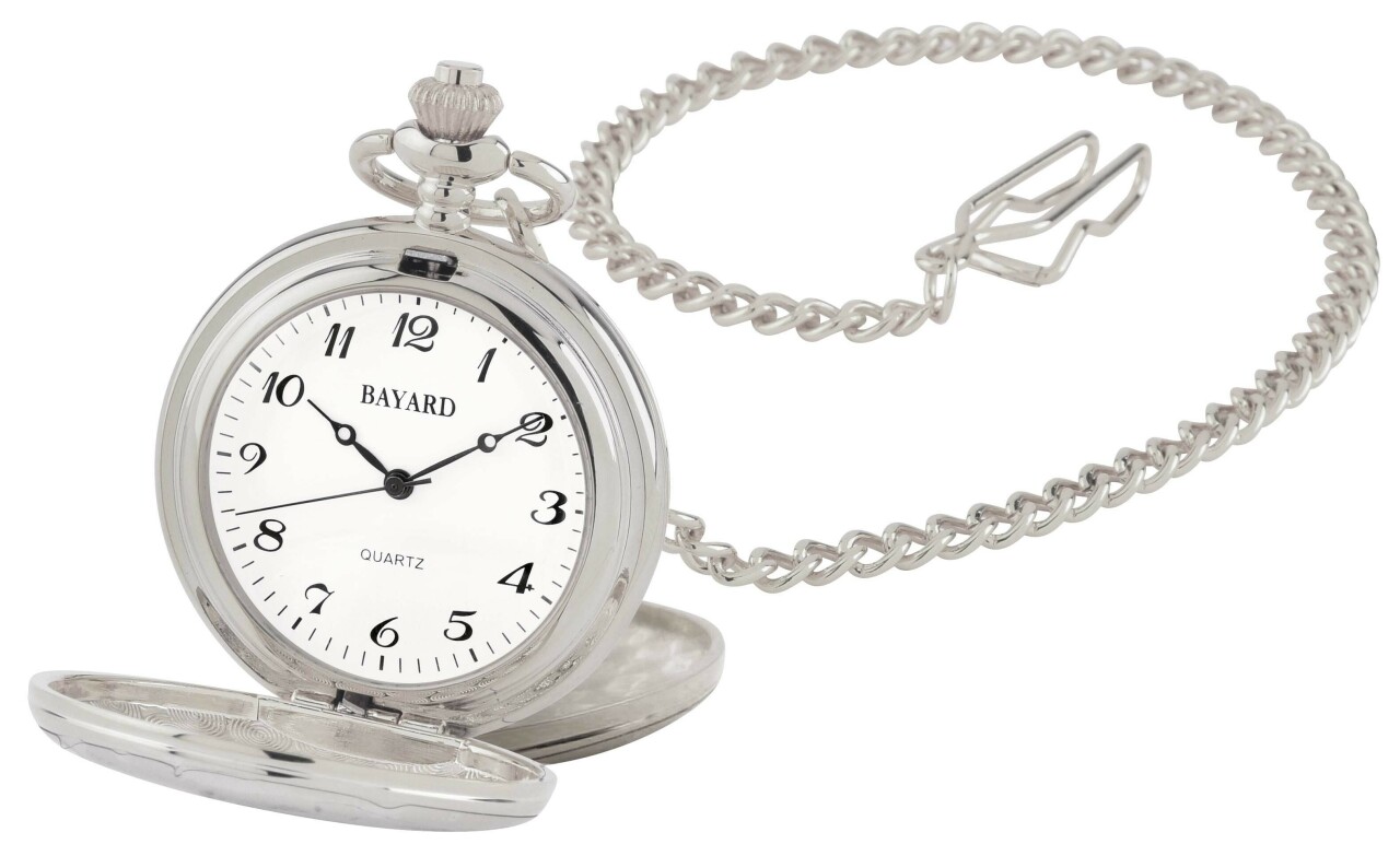 Montre gousset en m&eacute;tal argent&eacute; Bayard