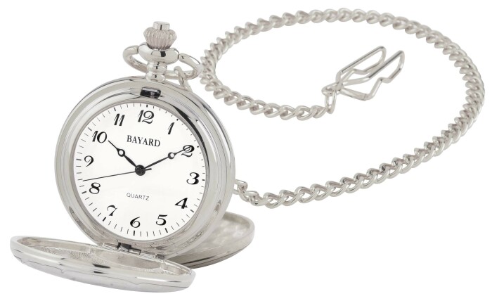 Montre gousset en m&eacute;tal argent&eacute; Bayard