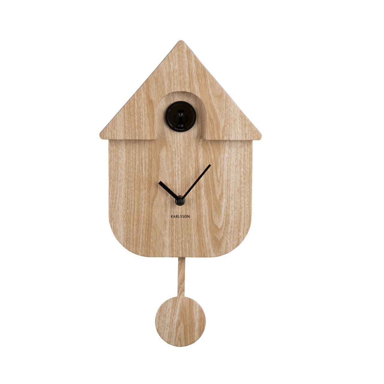 Horloge coucou moderne effet bois &agrave; volume r&eacute;glable
