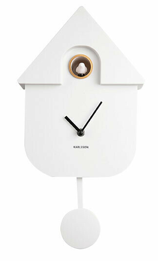 Horloge coucou moderne blanche à volume réglable