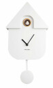 Horloge coucou moderne blanche &agrave; volume r&eacute;glable