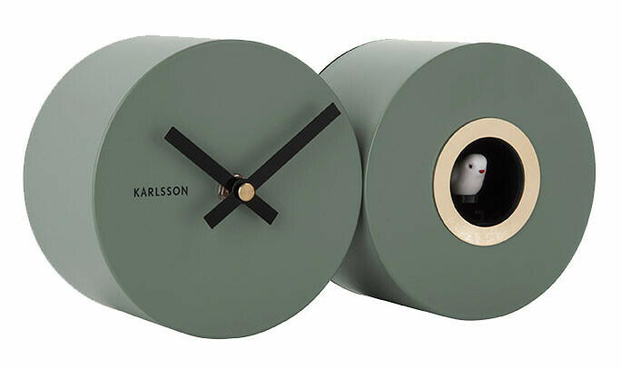 Horloge coucou moderne verte ronde Karlsson à volume réglable