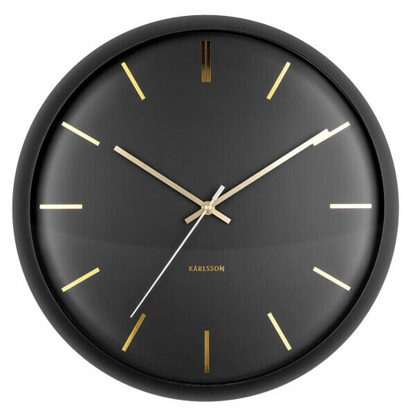 Pendule murale silencieuse Karlsson en m&eacute;tal noir