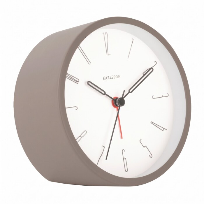 R&eacute;veil silencieux Karlsson en m&eacute;tal taupe