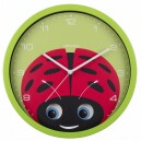 Pendule murale enfant Karlsson en m&eacute;tal coccinelle