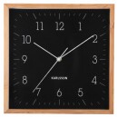 Horloge murale Karlsson bambou cadran carr&eacute; noir