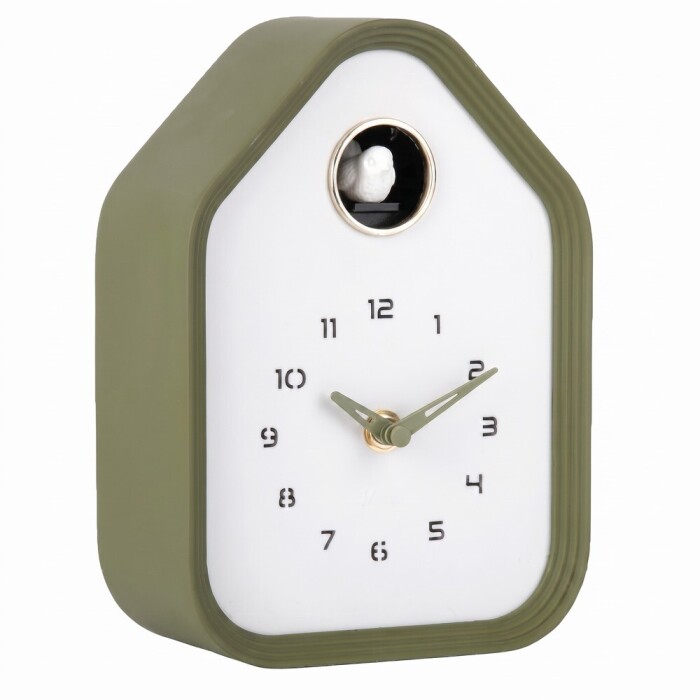 Horloge coucou moderne kaki Karlsson forme maison
