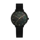 Montre OBAKU Vest ronde noire cadran nacr&eacute;