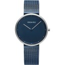Montre OBAKU Papir lille ronde en acier bleu cadran bleu
