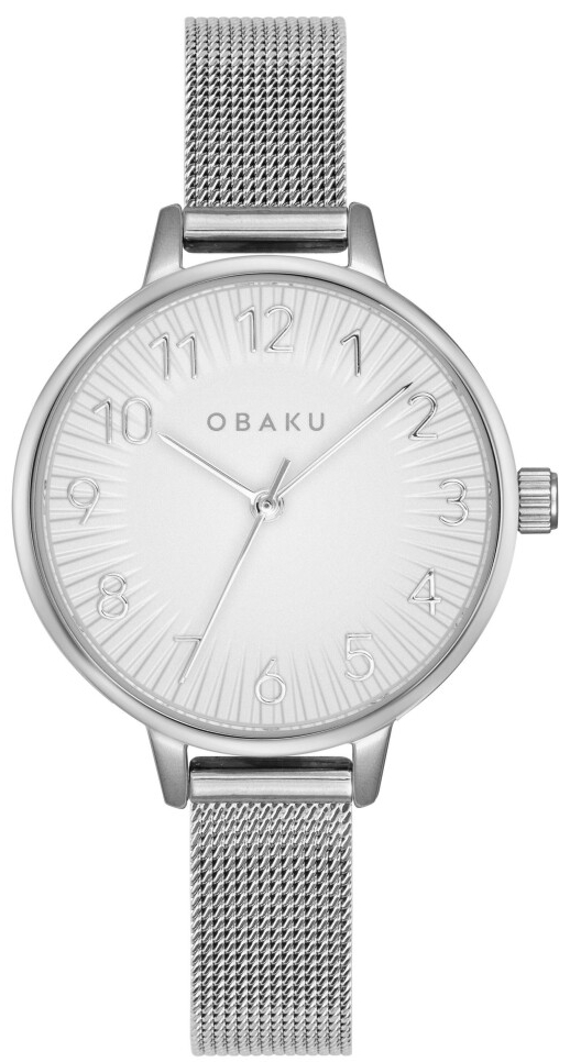 Montre OBAKU Syren ronde en acier argent&eacute;