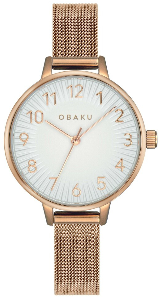 Montre OBAKU Syren ronde en acier rose