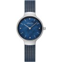 Montre OBAKU Vikke en acier argent&eacute; cadran bleu en nacre