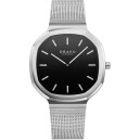 Montre OBAKU Oktant lille boitier en acier argent&eacute;
