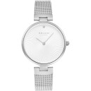 Montre OBAKU Diamant ronde en acier argent&eacute; cadran blanc