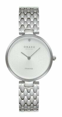Montre OBAKU Diamant argent&eacute; boitier en acier argent&eacute;