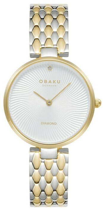 Montre OBAKU Diamant argent&eacute;e et dor&eacute;e