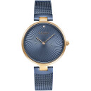 Montre OBAKU Diamant ronde bleue boitier rose