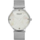 Montre OBAKU Mosaik en acier argent&eacute; cadran en nacre