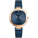 Montre OBAKU Brilliant ronde bleue boitier en acier rose