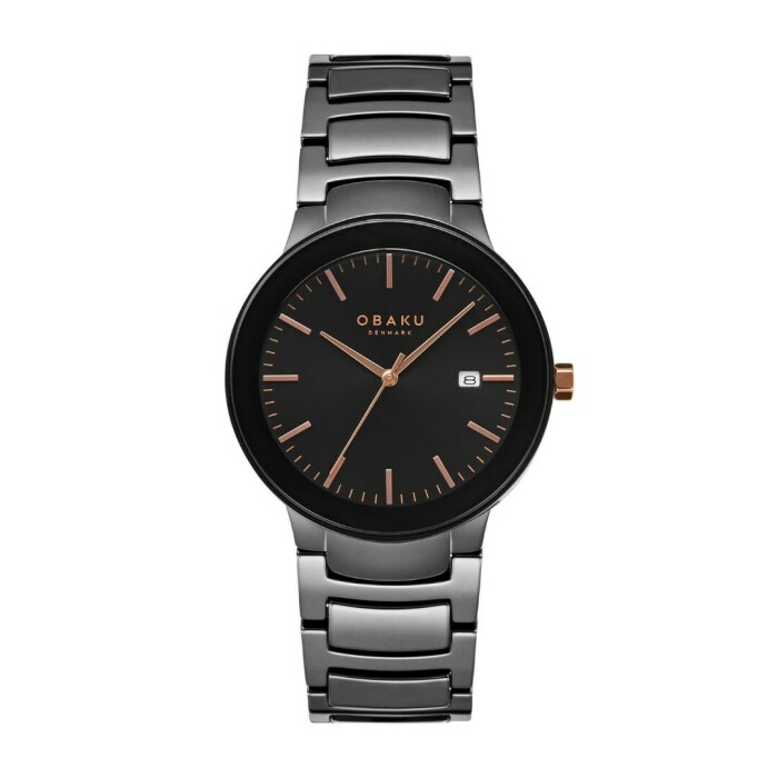 Montre OBAKU Pil Lille noire en c&eacute;ramique