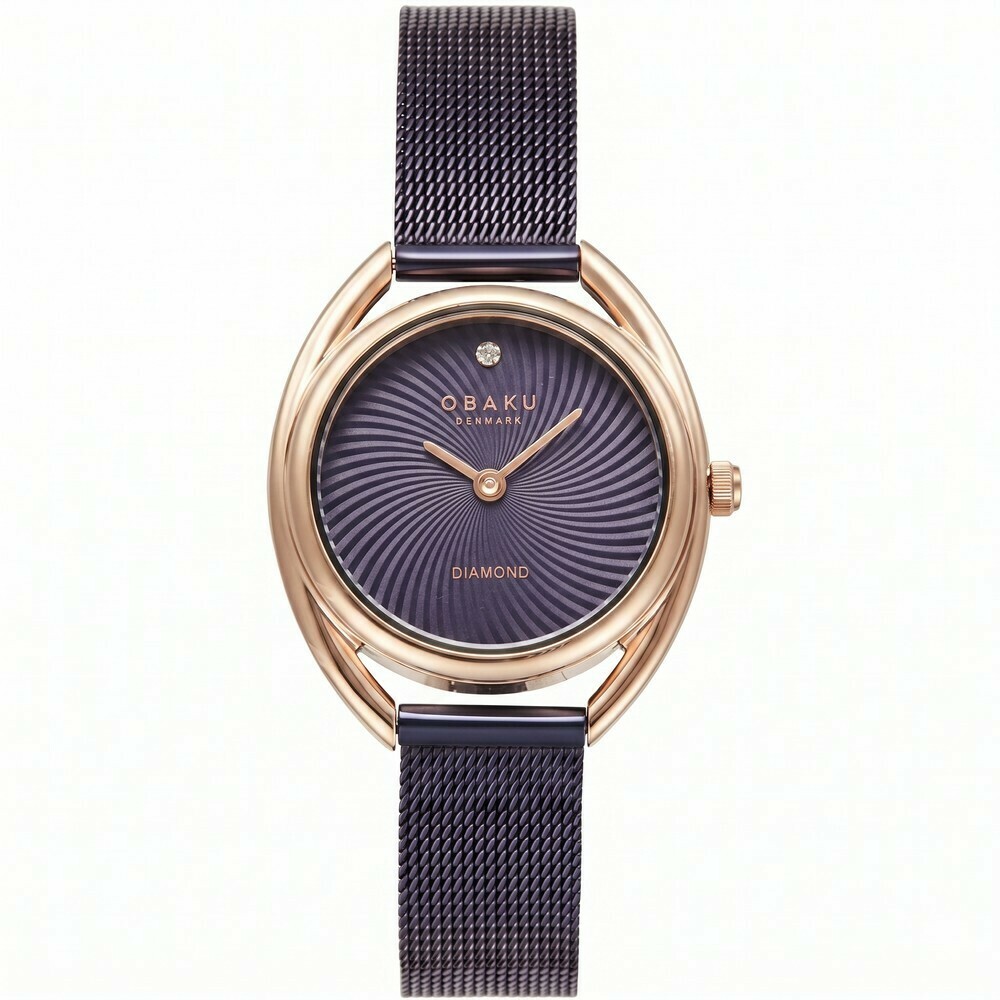 Montre OBAKU Juvel Violet boitier dor&eacute;