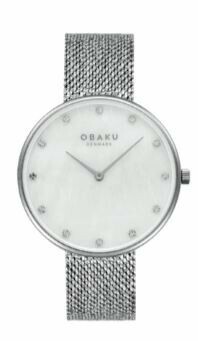 Montre OBAKU Glans en acier argent&eacute; cadran en nacre