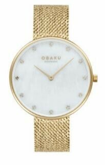 Montre OBAKU Glans en acier dor&eacute; cadran en nacre