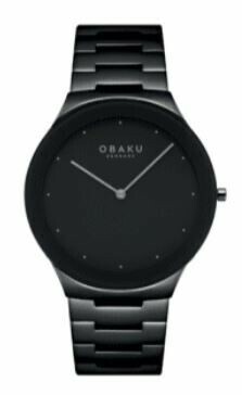 Montre OBAKU Spejl Lille noire en acier cadran noir