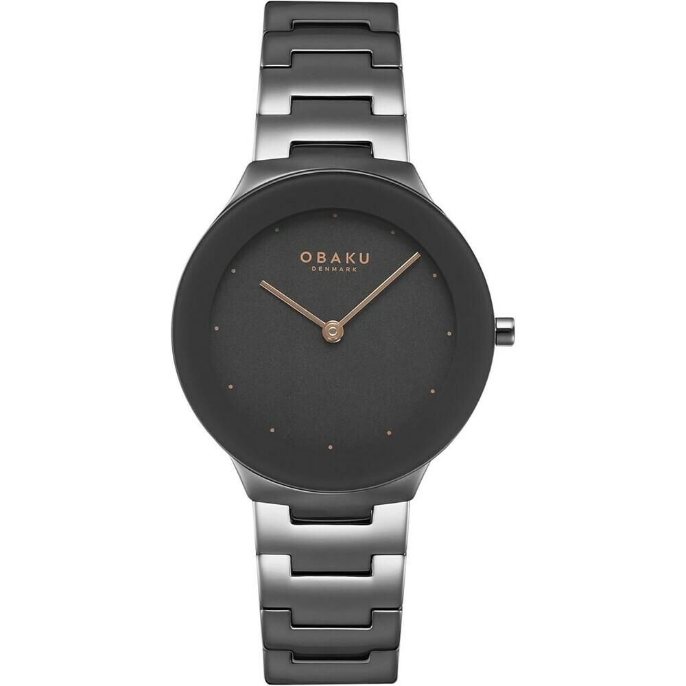 Montre OBAKU Spejl Lille noire en acier cadran noir