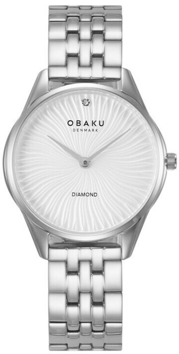 Montre OBAKU Smykke en acier argent&eacute; cadran blanc