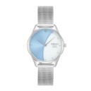 Montre OBAKU Smykke Maane ronde en acier argent&eacute; cadran bleu_blanc nacr&eacute;